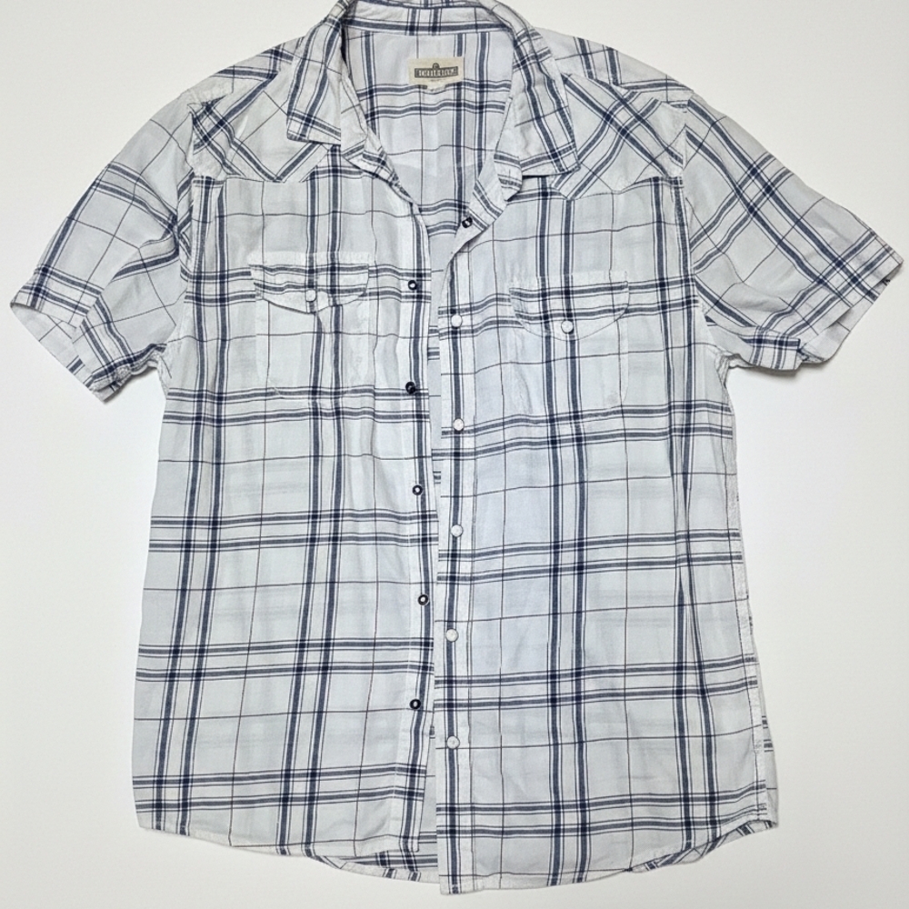 Croft & Barrow Navy and White Checkered Shirt